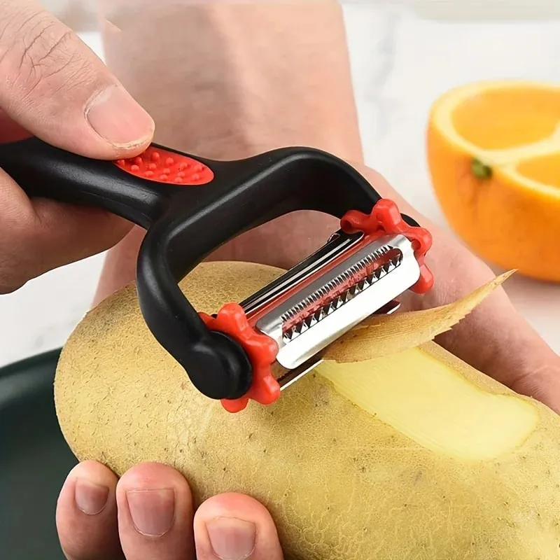 1 Peeler Three in One Rotating Stainless Steel Blade Suitable for Vegetable Carrot and Fruit Peelers
