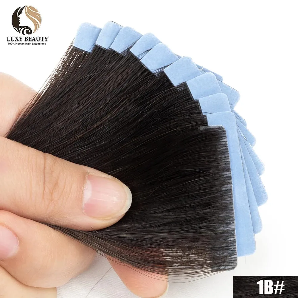Natural PU Skin Weft Invisible Tape In Human Hair Extensions Double Side Black Blonde Brown Tape Ins Hair Extensions 10pcs/Pack