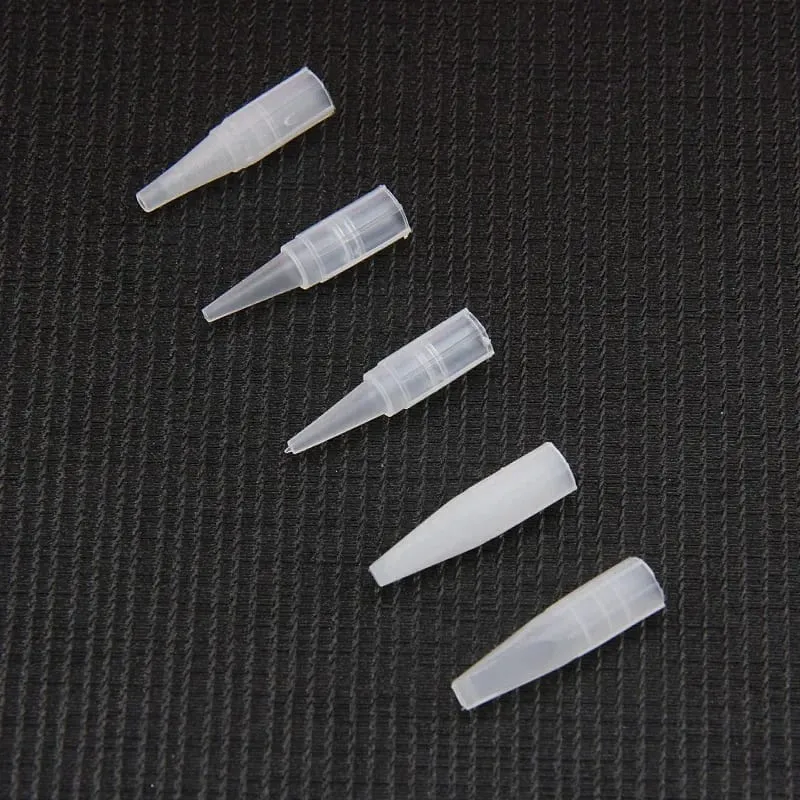 100Pcs Microblading Tattoo Needle Tips Nozzle Caps for Eyebrow Lip Eyeline Permanent Makeup Tattoo Machine Gun