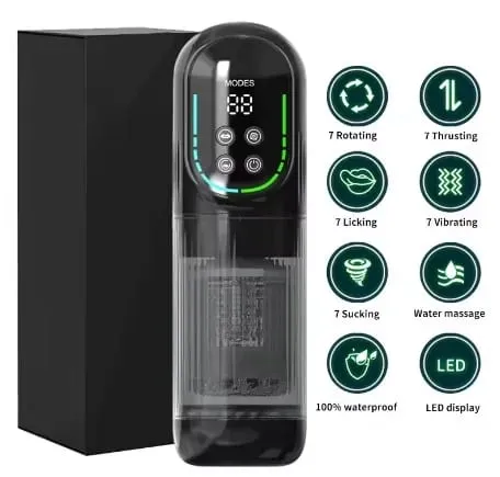 APP LED Automatic Male Masturbation Cup 7 Sucking Rotating Licking Thrusting Modes Stroker Sex Toys for Men Blowjob Simulator — image 8