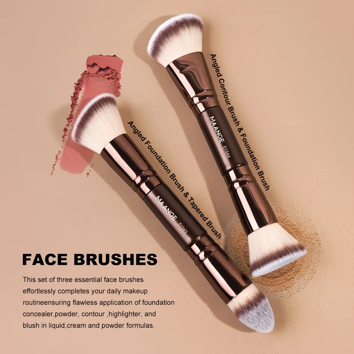 Makeup Brush Set 6pcs Double Headed Makeup Brushes 4pcs Air Cushion Puff Multifunctional Foundation Brush Concealer Brush Powder — image 3