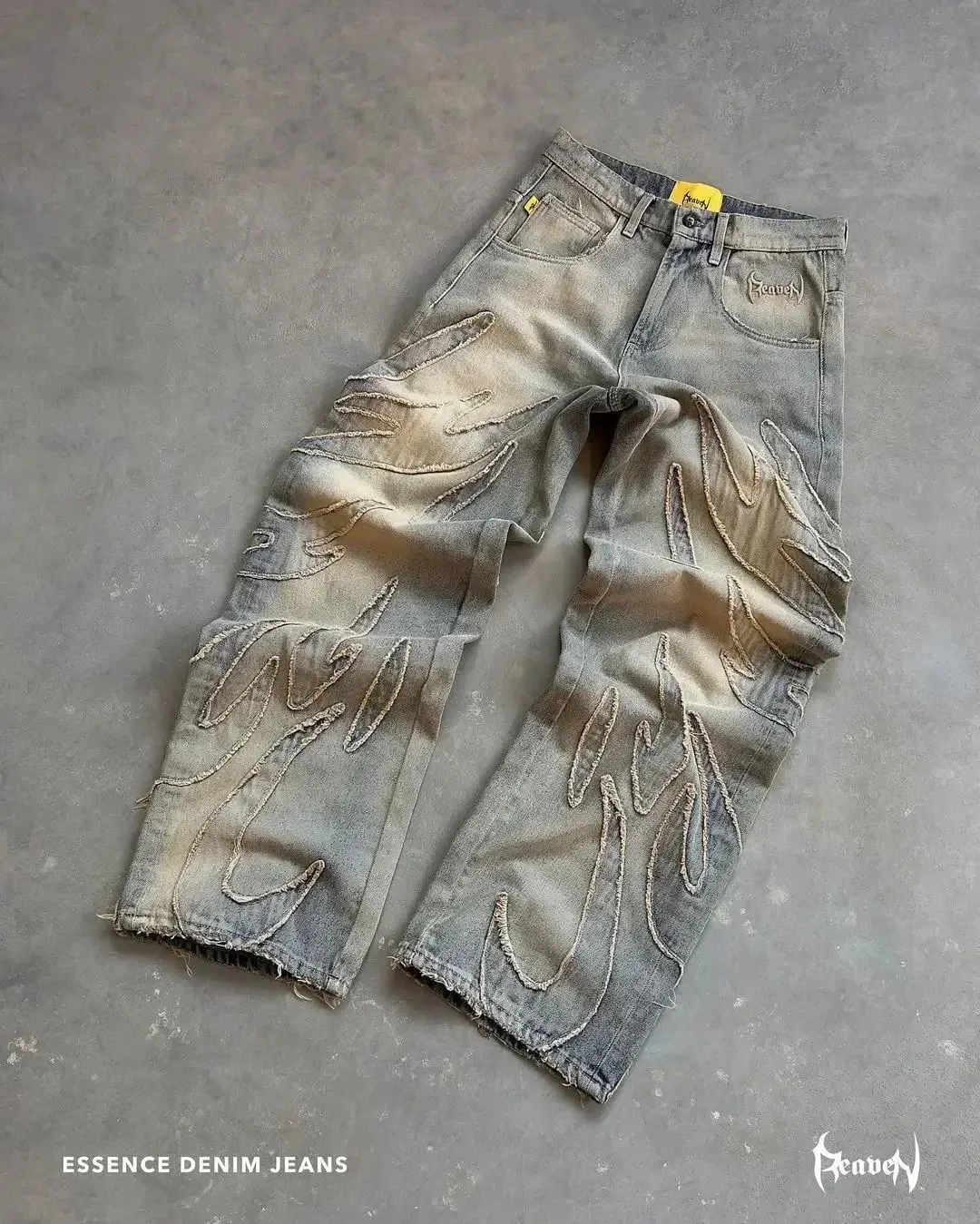 Elixir X Cozy Detachable Jeans Retro Punk Streetwear Ziipper Patchwork Stripe Denim Pants Men Black Baggy Hip Hop Splicing Jeans — image 10