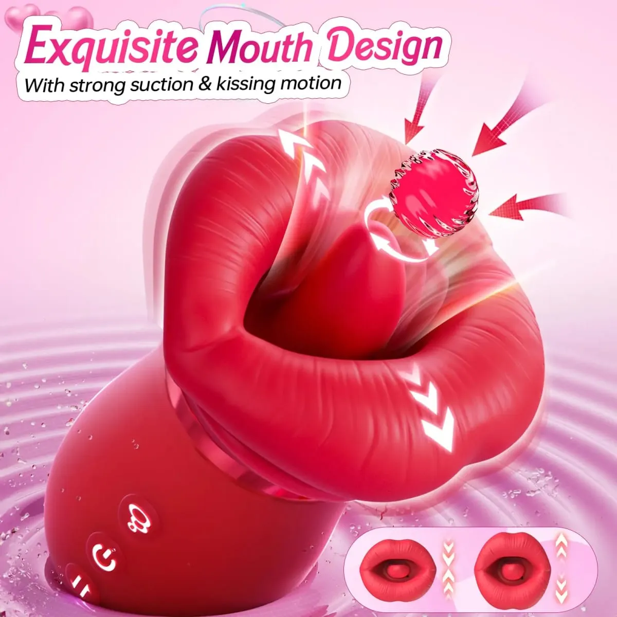 Rose Tongue Sucking Women Vibrator Powerful Mouth Licking Vagina Stimulator G Spot Clitoris Sex Toy for Adult Couples 18+