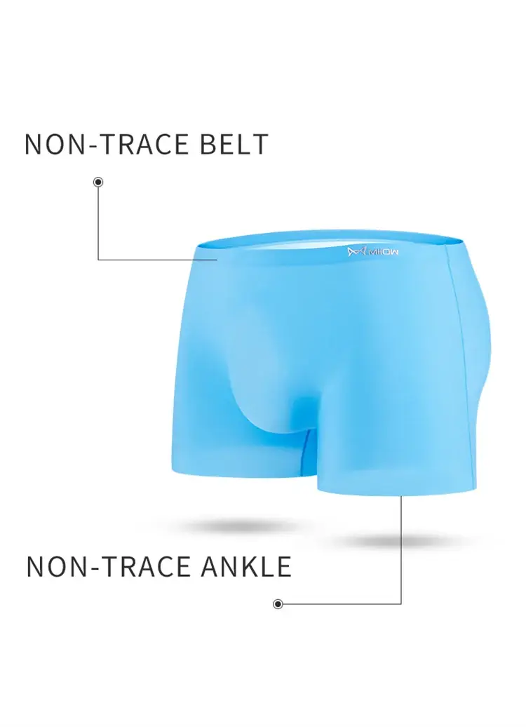 MiiOW 3Pcs Sexy Seamless Boxer Men UnderwearA Graphene Men Boxer Antibacterial Ice Silk Man Underwear Male Boxers MR8052
