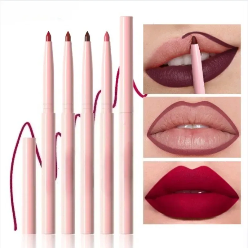 6pcs Lip Liner Pen Set Long-Lasting Waterproof Sweatproof Easy Coloring Non-fading Color Rendering Lip Gloss Set Beauty Makeup