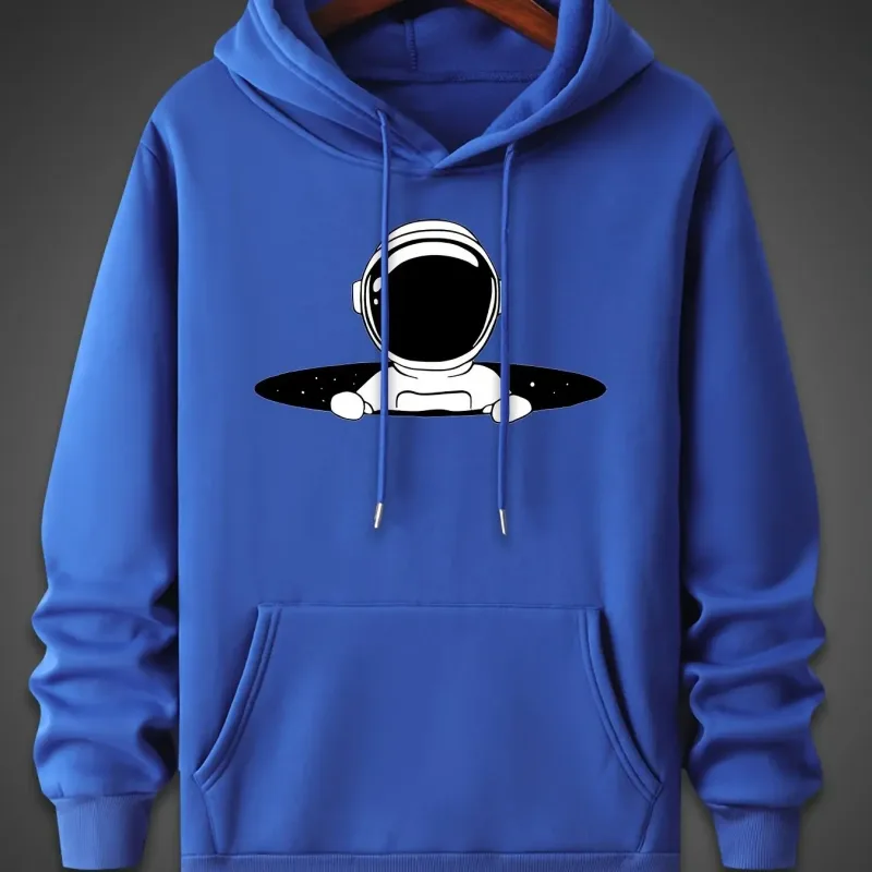 2025 ใหม่ฤดูหนาวผู้ชายสบายๆหลวมขนแกะความอบอุ่นHooded Sweatshirtแฟชั่นอินเทรนด์สบายๆอเนกประสงค์Walkaround 2D Hooded