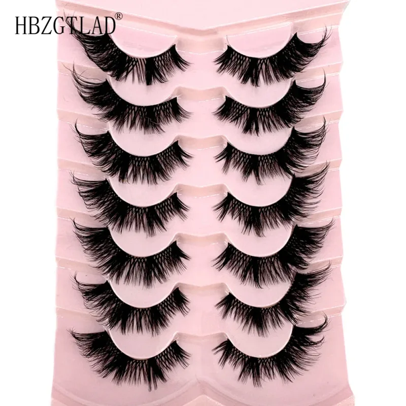 7/8PairsCat Eye Eyelashes manga Lashes 3D Clear Band Lashes naturalHalf Lashes End Eye Elongated Mink Eyelashes Fluffy Eyelashes — image 8
