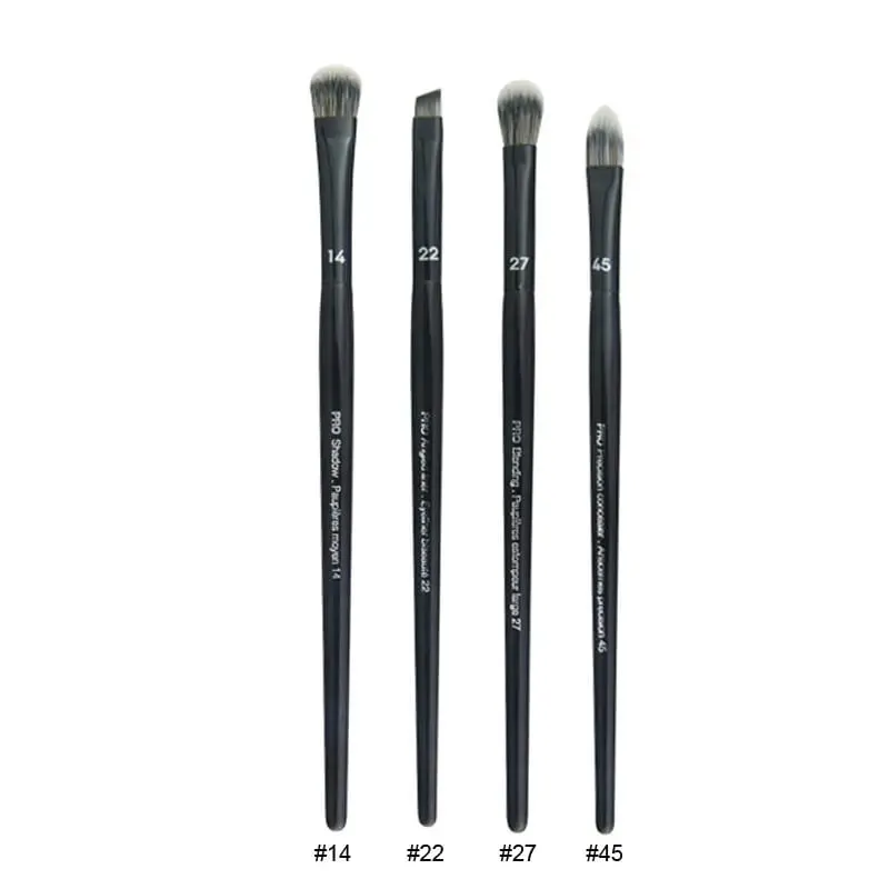 4pcs/set Pro Black Eye Shadow Makeup Brushes Lip Brow Precision Concealer Blending Synthetic hair Smudge Highlight Make Up Brush