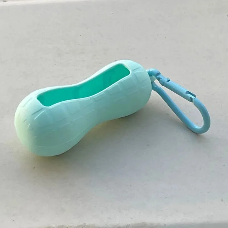 New Bow Candy Peanut Shape Silicone Lipstick Cover Keychains Solid Color Lipstick Storage Bag Light Weight Lip Balm Holder