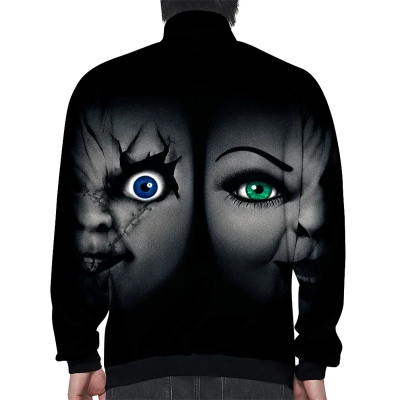 Coats Horror Movie Chucky Stand Collar Jackets Seed of Chucky Sweatshirt Cosplay Costume Long Sleeve Zipper Hoodies