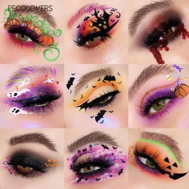 8PCS Face Set Multi-color Eye Shadow Plate+eye Black+eyeliner Pen+makeup Tools Waterproof and Durable Halloween Makeup