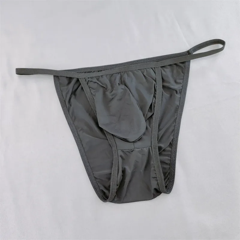 Solid Color Briefs Men Underwear Ultra Thin U Pouch Panties Low Waist Seamless Quick Dry Briefs for Daily Wear — image 4