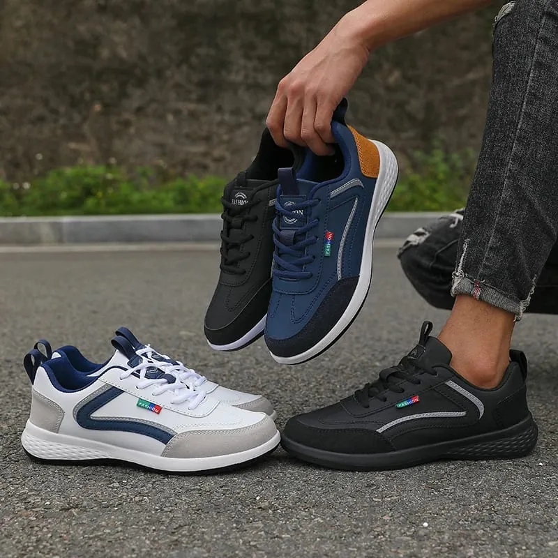 PU Læder Mænd Sko Sneakers Sommer Mode Åndbar Italiensk Løbesko Italiensk Åndbar Fritid Herre Casual Sneakers