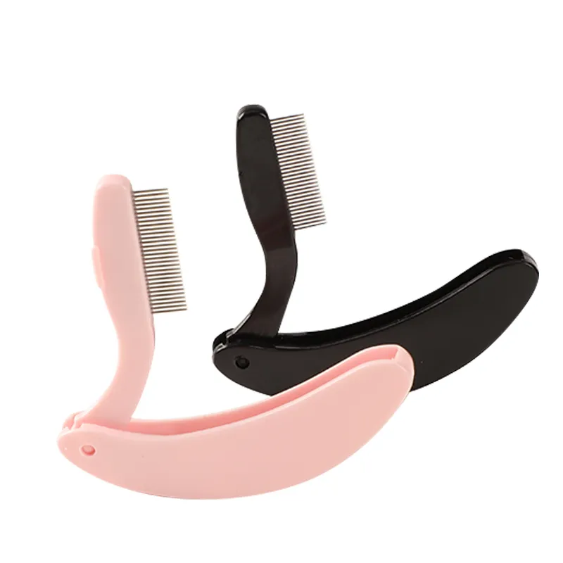 1Pc Curved Design Eyelash Brushes Combs Folding Separator Stainless Steel Eyelash Combing Tool Beauty Portable