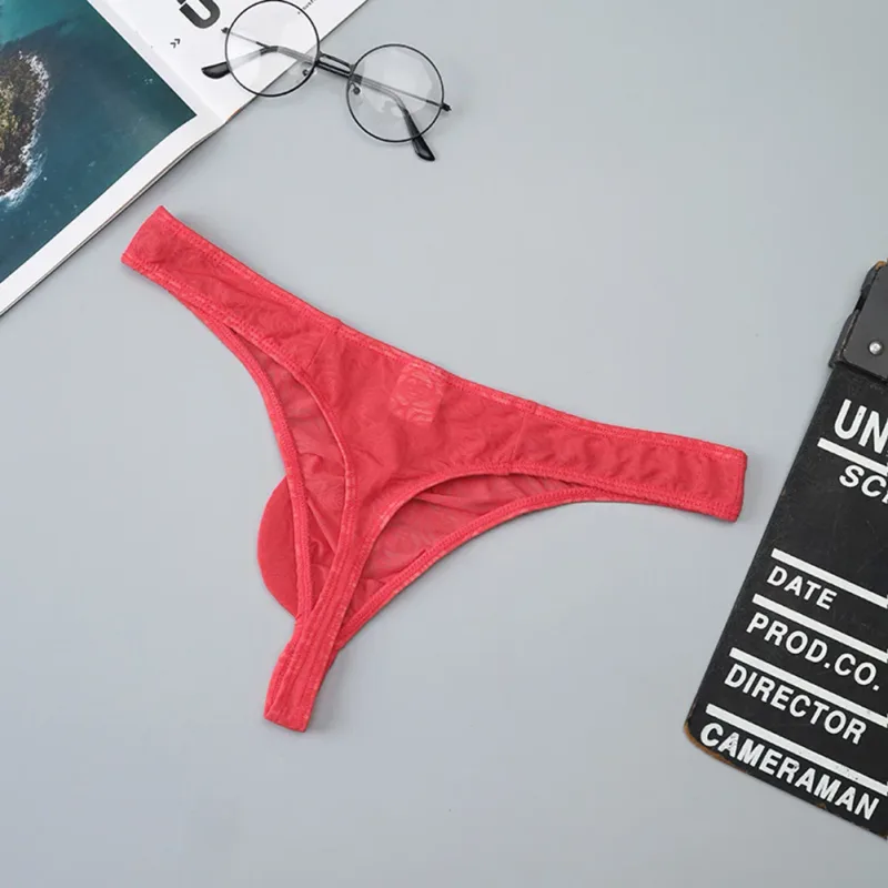 Männer Spitze Jacquard G-string Unterwäsche Hohe Dehnbare Große Tasche Tanga Höschen Sexy Homosexuell Erotische T-back Unterhose