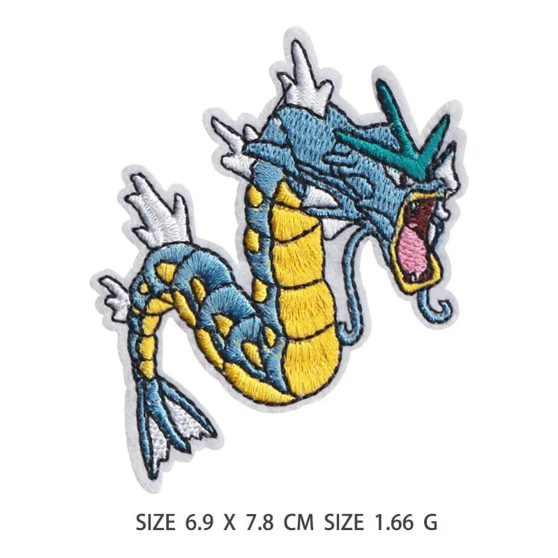 30 Style Cloth Patch Pikachu Charizard Clothes Stickers Sew on Embroidery Patches Applique Iron on Clothing Cartoon DIY Garment