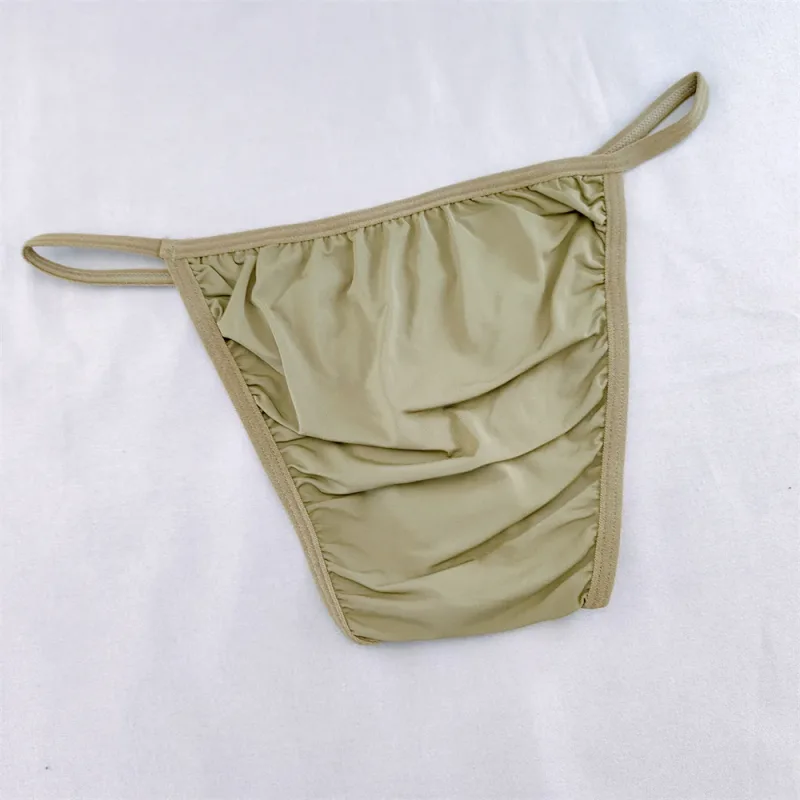 Ice Silk Briefs Men Underwear Solid Color Male Underpants Ultra-Thin Seamless Panties Thin Belt Low Waist