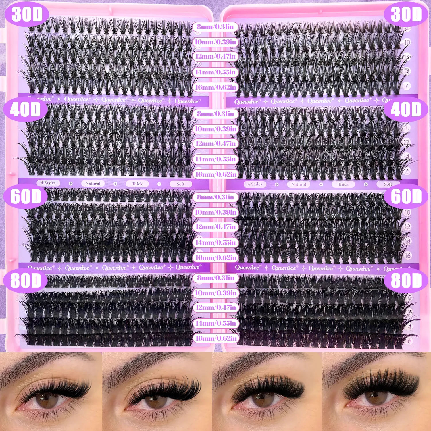 Lashes Cluster DIY Lash Extension Mixed Tray Clusters Eyelashes Fluffy Individual Lashes Cat Eye Lash Extension — image 2