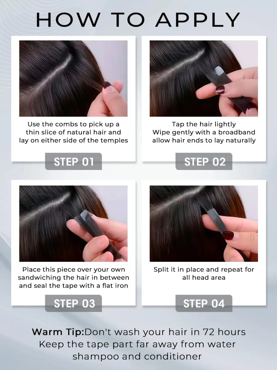 Mini Tape In Hair Extensions 12-20 Inches 10pcs/20pcs Invisible Human Hair Natural Tape In Hair Extention 04 Dark Brown