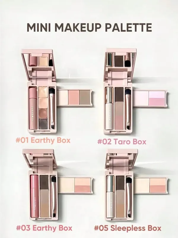 Judydoll All-in-One Eyebrow Palette PortableMultiFunction Eyeshadow Blusher Makeup Set For Travel Blush Contouring