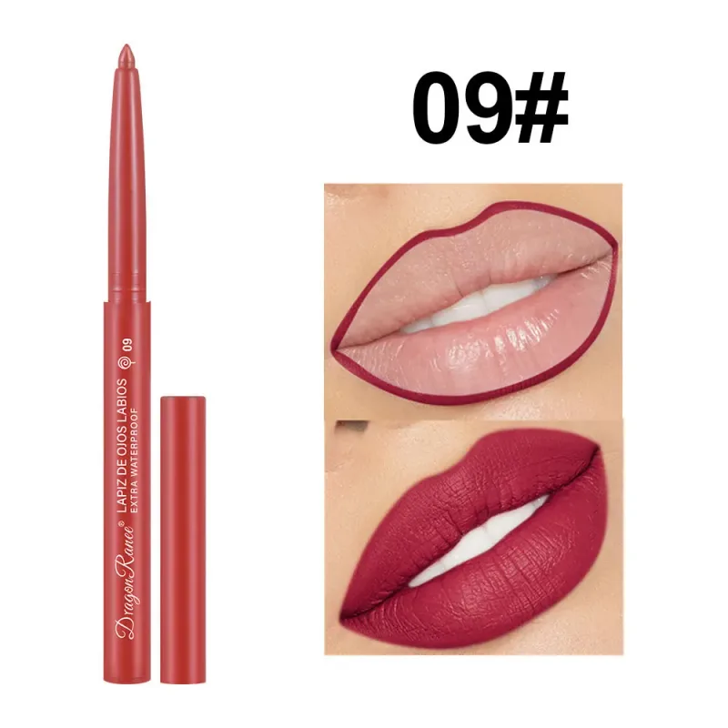 Delineador labial à prova d'água, de longa duração, lápis labial fosco para iniciantes, automático, hidratante de feijão, copo antiaderente — image 13
