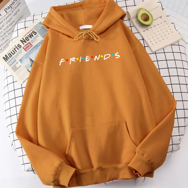 Sitcom Movie Friends Printed Mens Hoody Korean Fleece Sweatshirt Simple Crewneck Hooded Street Oversize Autumn Men's Clothes
