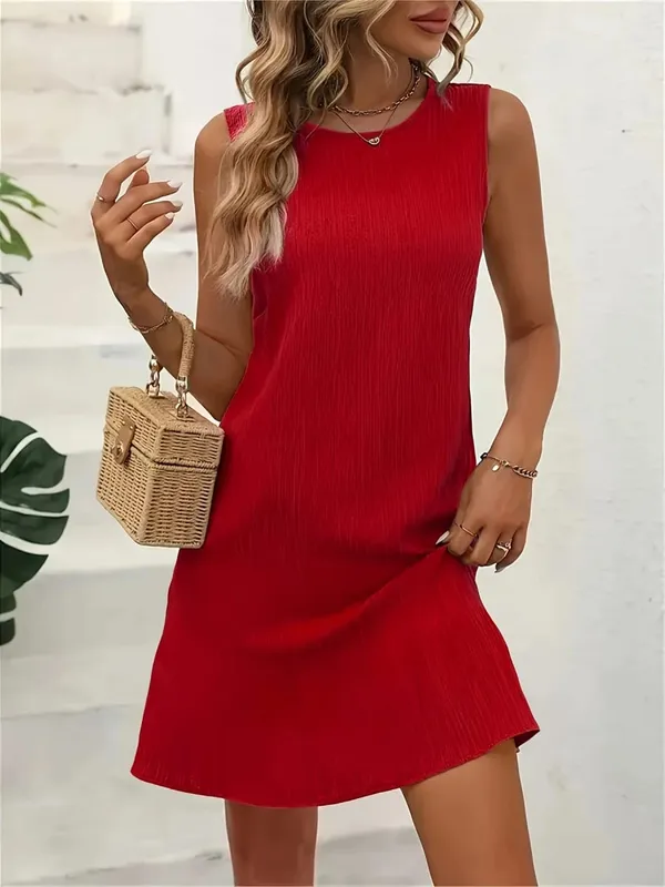 Women's Summer Sleeveless A Line Dress Vibrant Tank Beach Dress for Summer Casual Vacation Outfit Breathable A-Line dress Tees — image 2