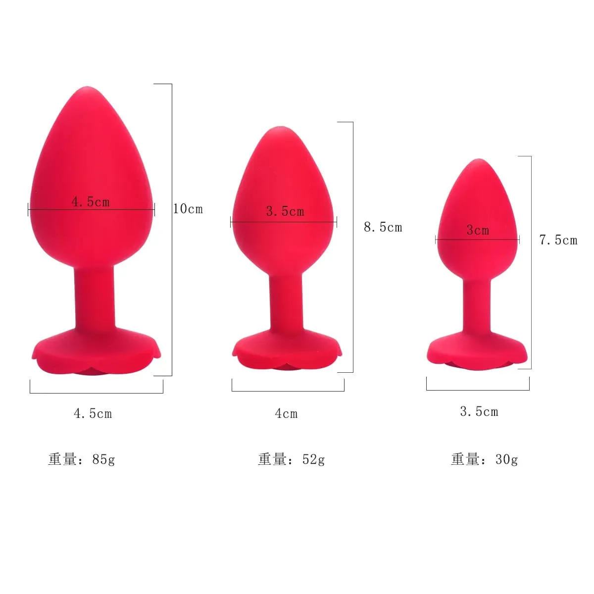 Rose Flower Siliconen Anale Kralen Butt Plug Set Kleine Medium Grote Anale Plug Sieraden Anale Trainer Dildo Anus Seksspeeltje Mannen Vrouwen Gay