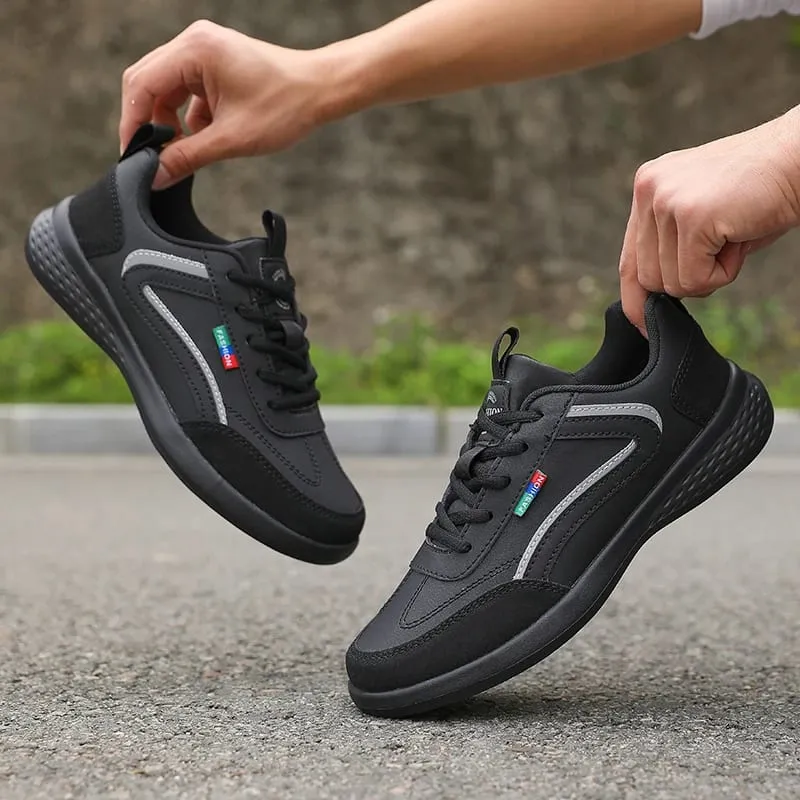 PU Læder Mænd Sko Sneakers Sommer Mode Åndbar Italiensk Løbesko Italiensk Åndbar Fritid Herre Casual Sneakers