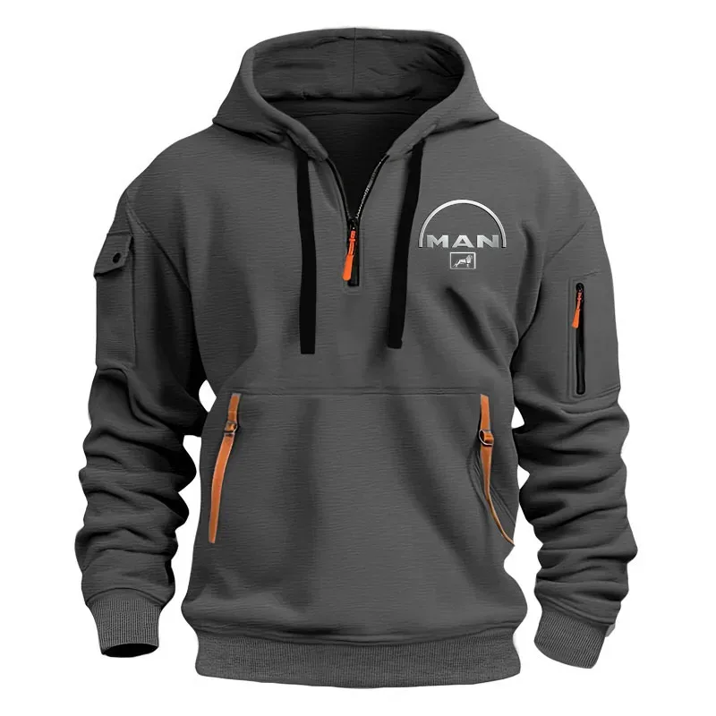 Half zipper Men's Hoodie Sweatshirts Printing New Spring Pullover Sports Top Male Hip-hop street oversized hoodies — image 7