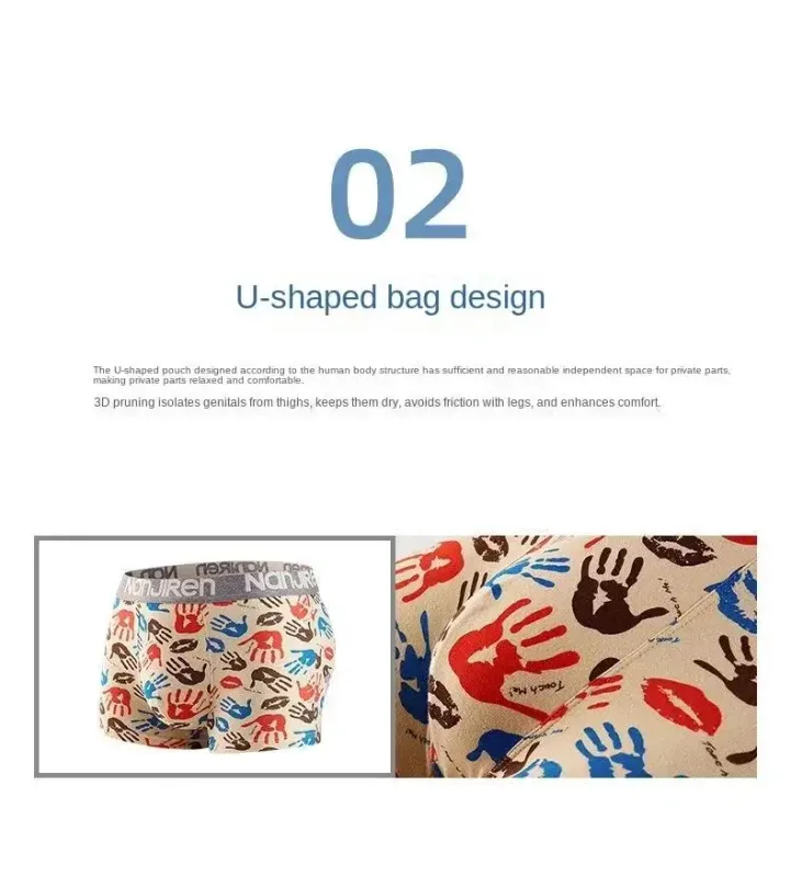 4Pcs Boxer Shorts Men's Underwear Sexy Panties Cotton Boxers Man Underpants Male Shorts Homme U Convex Lingerie Free Shipping