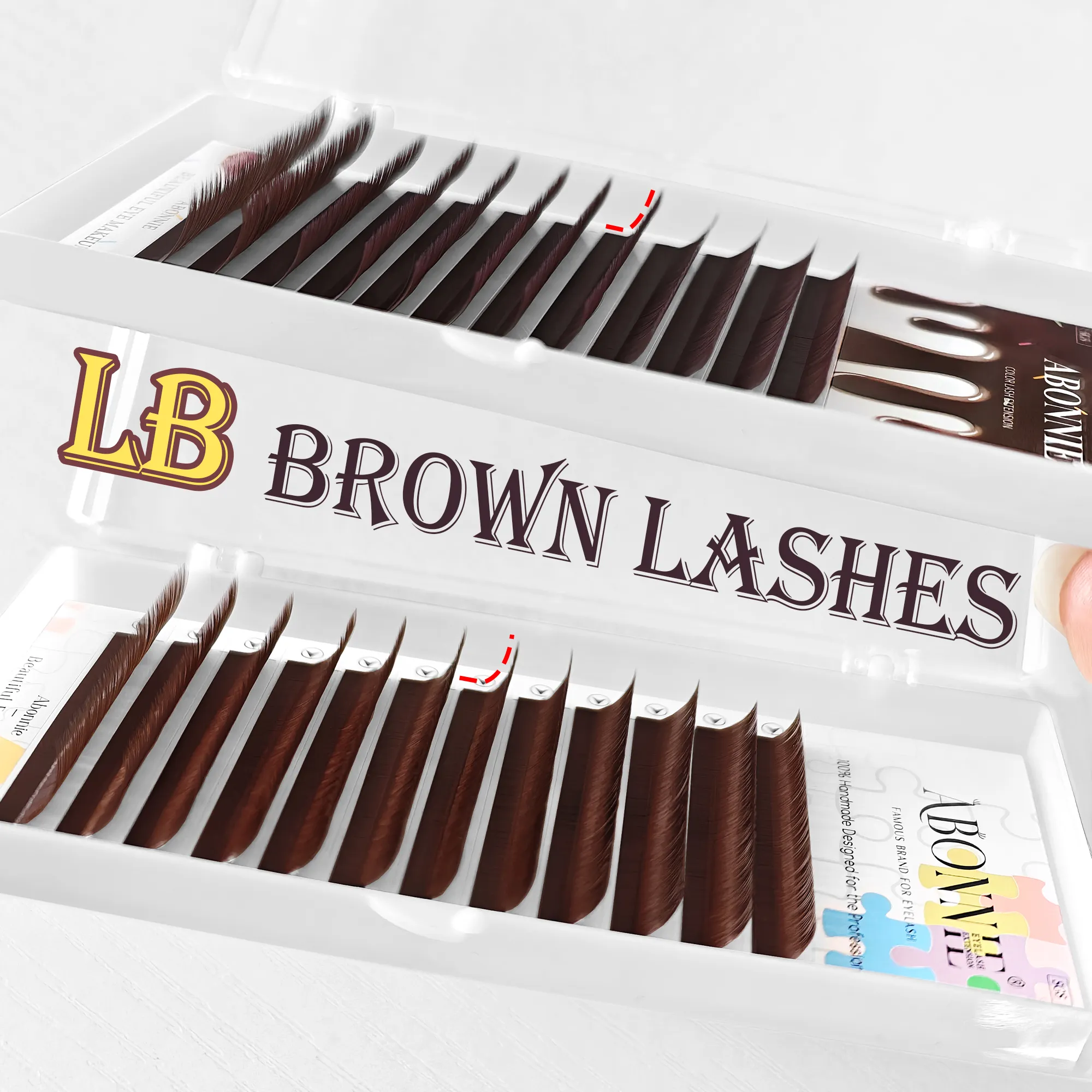 Abonnie LB Brown Lashes M Curl Classic Eyelash Extensions Foxy Eye Lash Cocoa Lashes Colored Eyelashes Fluffy Lashes — image 4