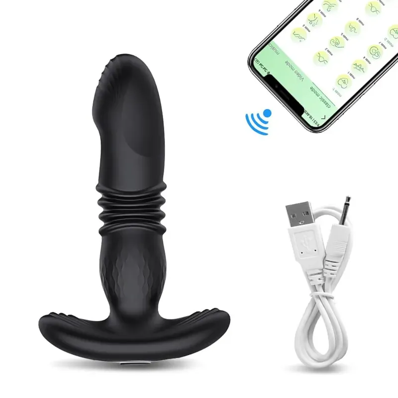 Telescopic Vibrating Butt Plug Anal APP Vibrator รีโมทคอนโทรลไร้สายเพศของเล่นสำหรับผู้หญิงตูด Anal Dildo นวดต่อมลูกหมาก Buttplug