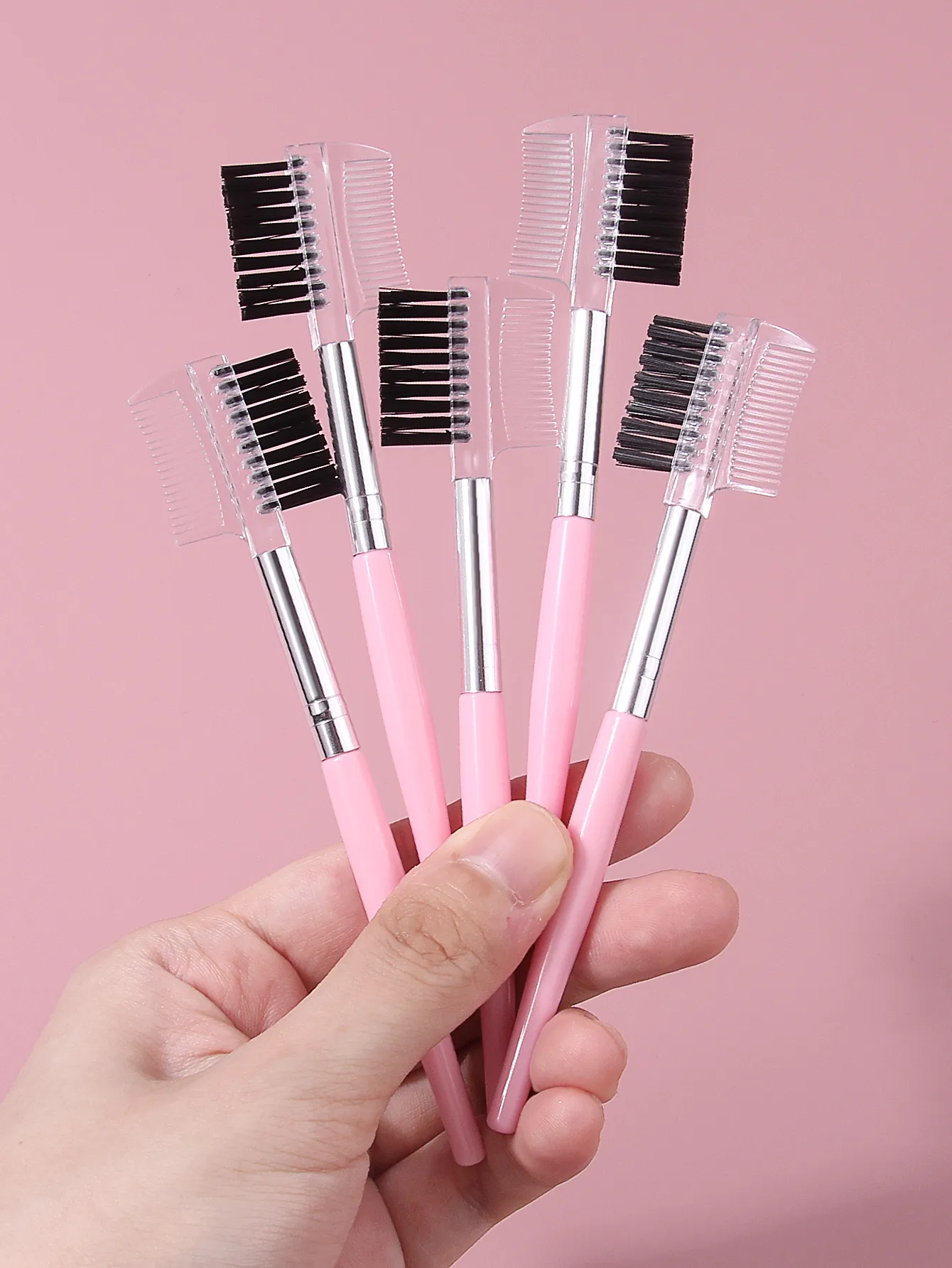 5PCS Makeup Brushes Eyelash Brush + Eyebrow Comb Makeup Brush Set Professional Volume Eyelashes — image 4