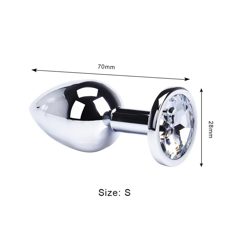 Stainless Steel Anal Plug Butt Plug With Jewelry Colorful Crystal Anus Plug Adults Sex Toys for Men Women Gay Adult Game Sex Toy