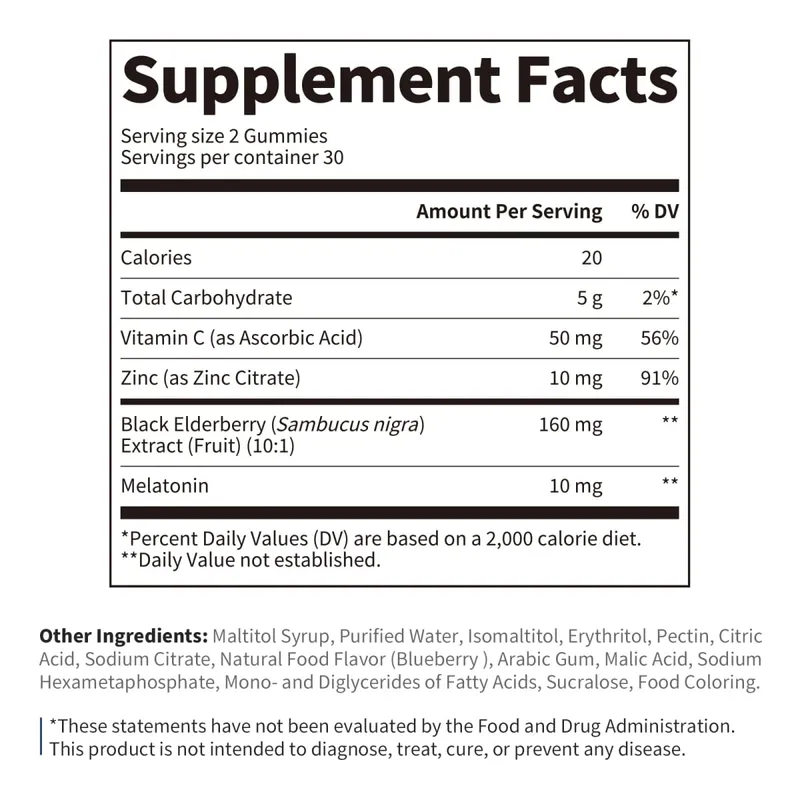 BEWORTHS Blueberry Melatonin 10mg Gummies Sova Kreativt för sömn Sömntabletter Melatonin för sömn Avkopplande för vuxna