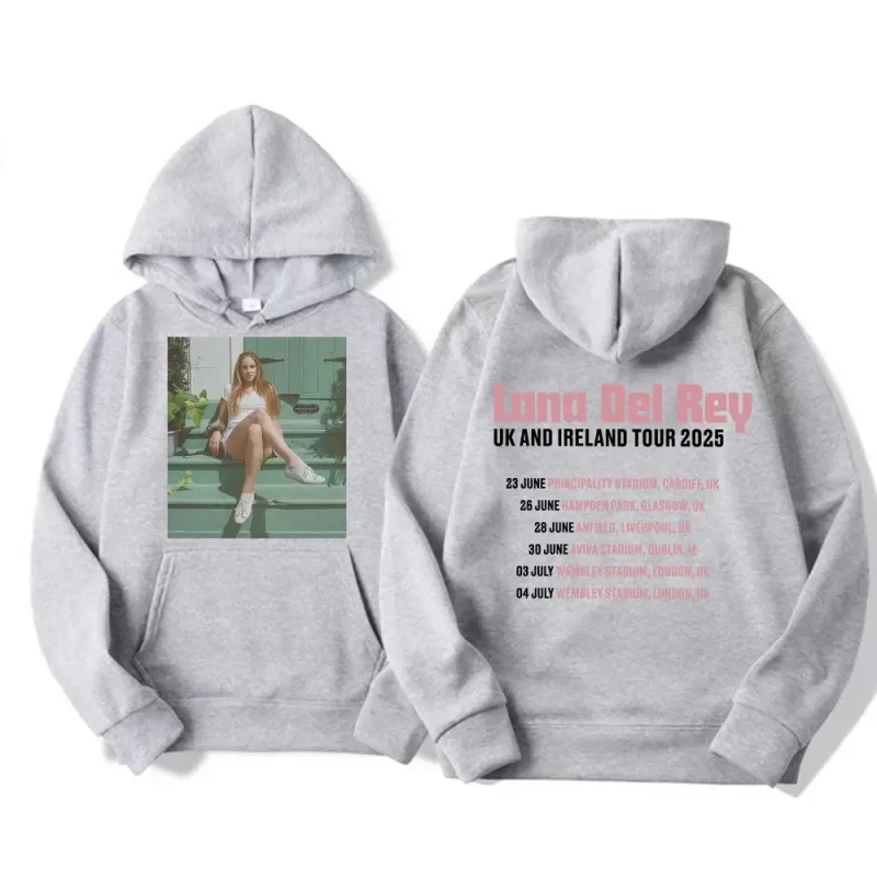 Lana Del Rey UK & Ireland Tour 2025 Grafiska Hoodies Herr Kvinnor Mode Estetisk Casual Pullovers Långärmade Huvtröjor — image 4