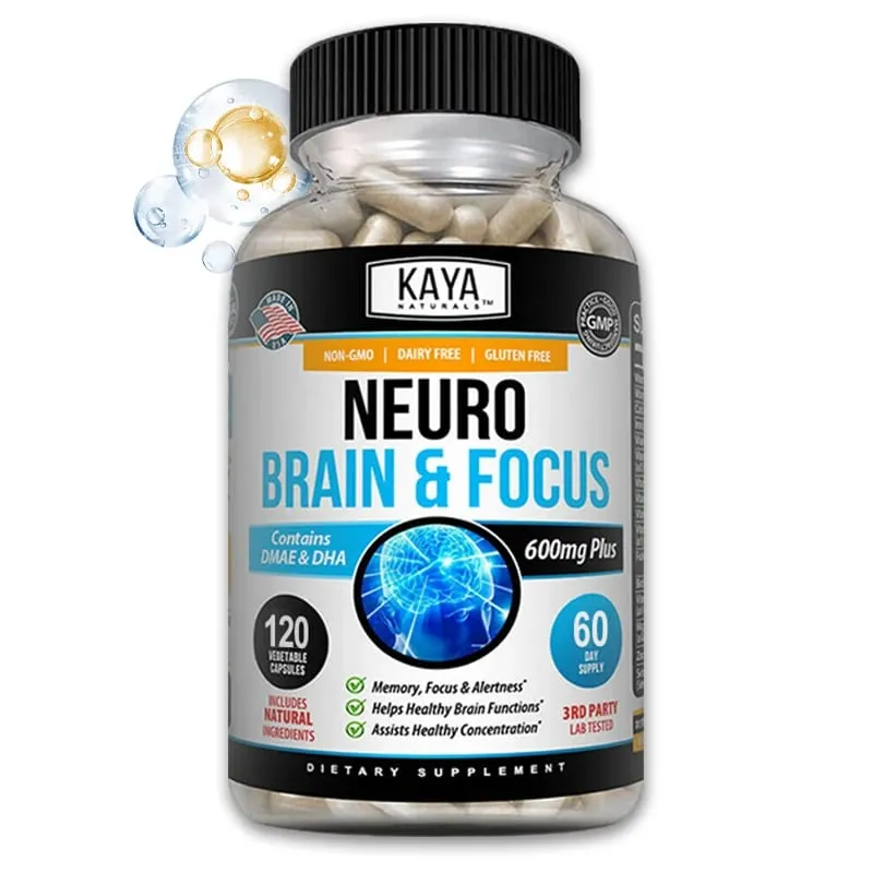 Nootropic Brain Booster Capsules - Vitaminer Minneskoncentration Klarhet & kognitiv prestationsstöd Stresslindring — image 1
