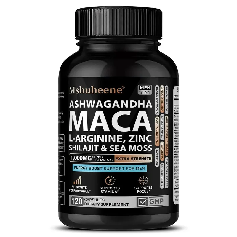 Meningkatkan Campuran Suplemen - L-Arginine + Maca + Stamina Ashwagandha Pertumbuhan Otot Fungsi Vaskular Peredaran Darah