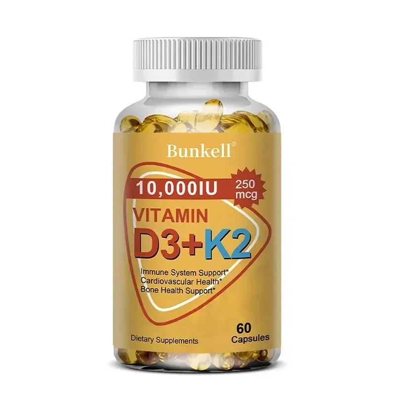 Natural Vitamin D3 K2 Softgels for Heart Joint and Bone Health D3 K2 Multivitamin Supplement