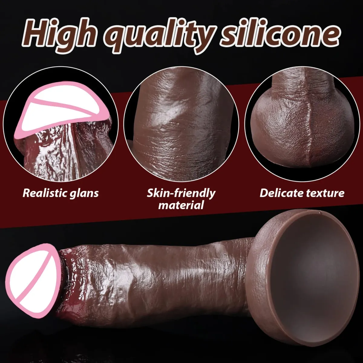 Kulit Lembut Murah Rasa Realistik Dildo Tebal Pelancap Gay Silikon Batang Penyedutan Besar Cawan Dubur Palam Zakar Mainan Seks untuk Lelaki Wanita — image 3