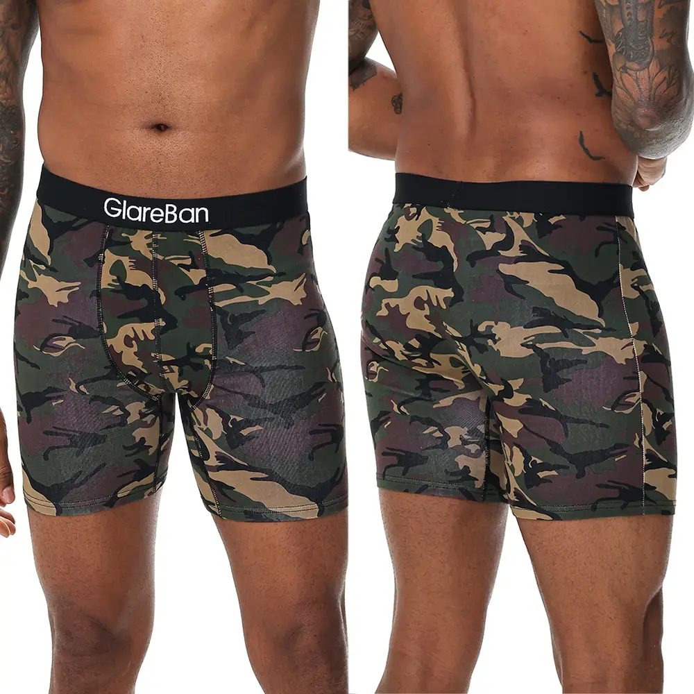 Set 5 Buah Celana Pendek Boxer Katun Acak Panjang Menengah Pakaian Dalam Pria Celana Dalam Pria untuk Pria Celana Boxershort Slip Celana Dalam Lembut Celana Dalam Merek — image 2
