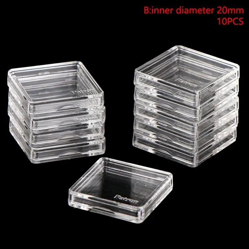 Z. 10PCS Square Clear Plastic Protector Containers Case For Token Board Game Holder Boxes Cards Collection