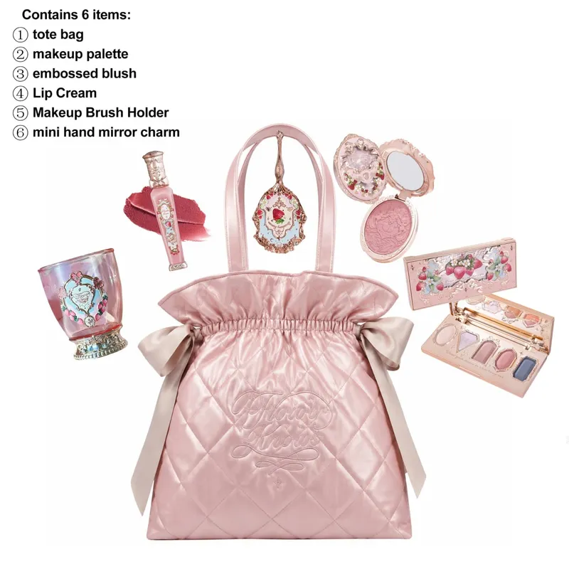 Flower Knows Limited Edition Diamond Pattern Tote Bag Makeup Set Eyeshadow Concealer Blush Eyeliner Lipstick Beauty Collection — image 13