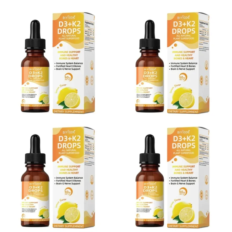 Vitamin D3 K2 Liquid Drops Calcium Absorption and Bone Support 1000 IU D3 with K2 Lemon Flavor 60 ml 30 Servings — image 10
