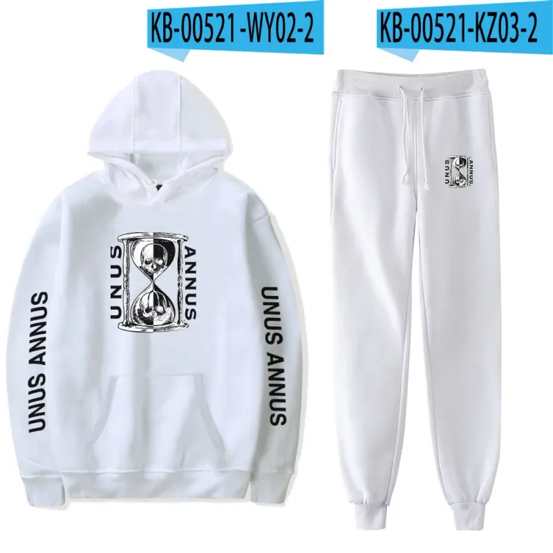 Popular Comfortable Unus Annus Print Sweatshirt Sweatpants Suit Hoodies+ Trousers Suit Boys/Girls 2 Piece Set Clothes