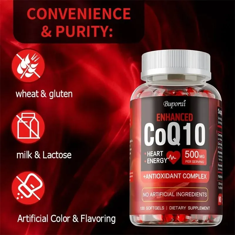 CoQ10 Supplement - Promotes Cardiovascular and Heart Health Antioxidant Provides Energy for Overall Health