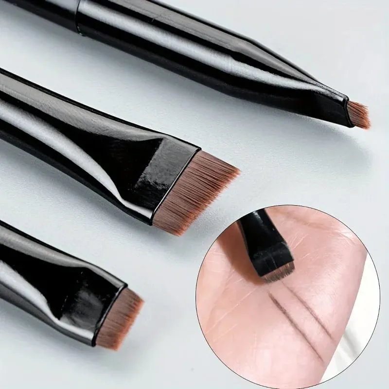 3 adet Makyaj Fırça Seti Bıçak eyeliner fırçası ince eğik kafa kaş fırçası anahat eyeliner ultra ince göz farı fırçası makyaj b