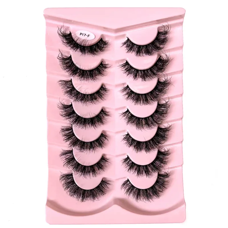 Classic 3D Volume Faux Mink Lashes Natural Look Fluffy False Eyelashes Wispy Cat Eye Lashes Fluffy 3D Mink Lashes