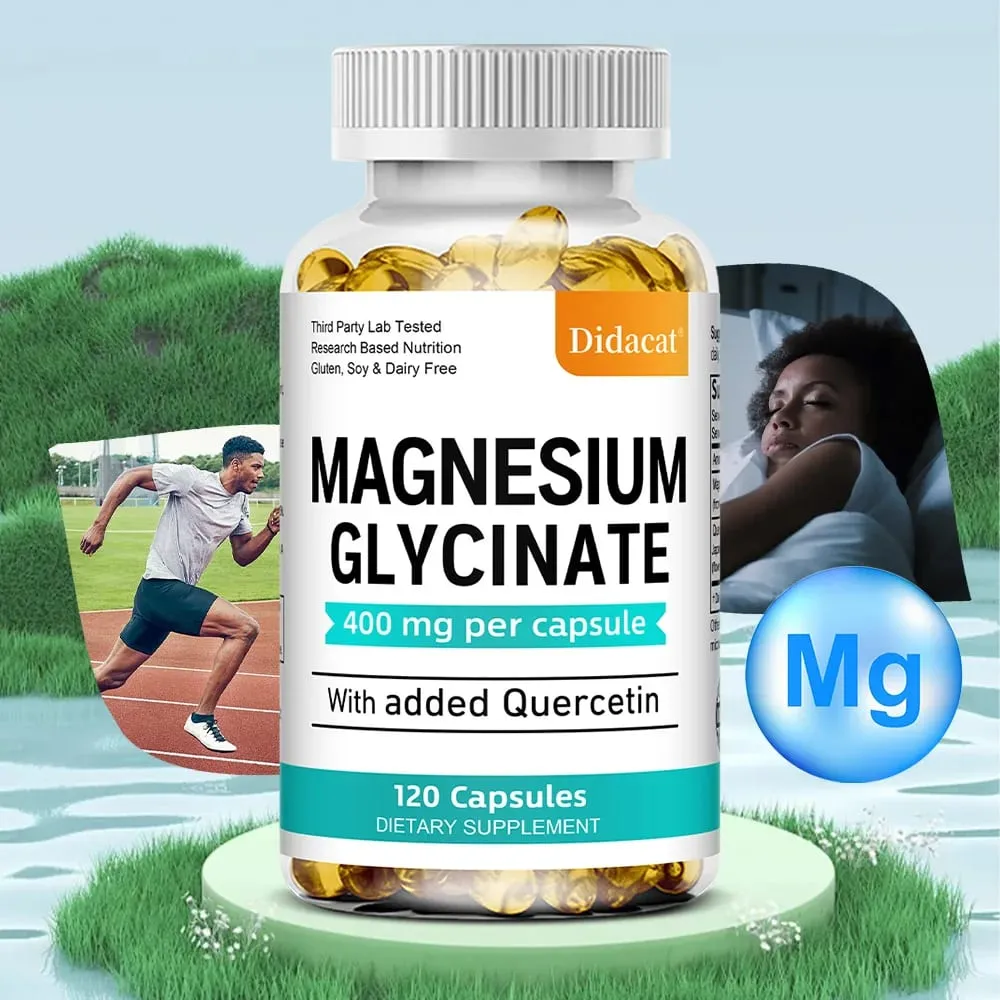 Magnesium Glycinate - with Quercetin Improve Cardiovascular Health Reduce Stress and Promote Healthy Sleep Muscle Growth — image 1
